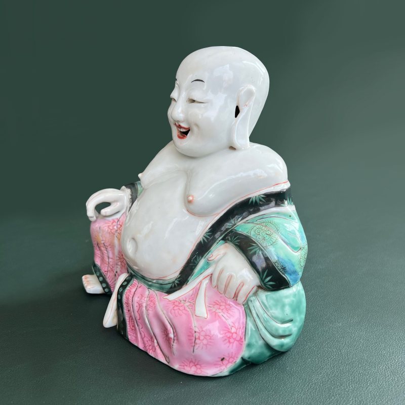 清雍正 粉彩瓷塑弥勒像 - 图3