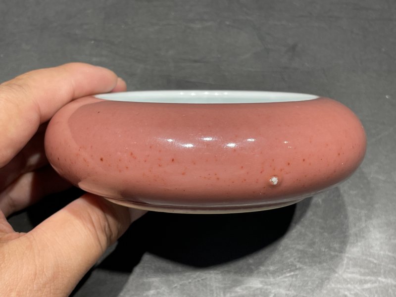 清康熙 豇豆红镗锣洗 - 图3