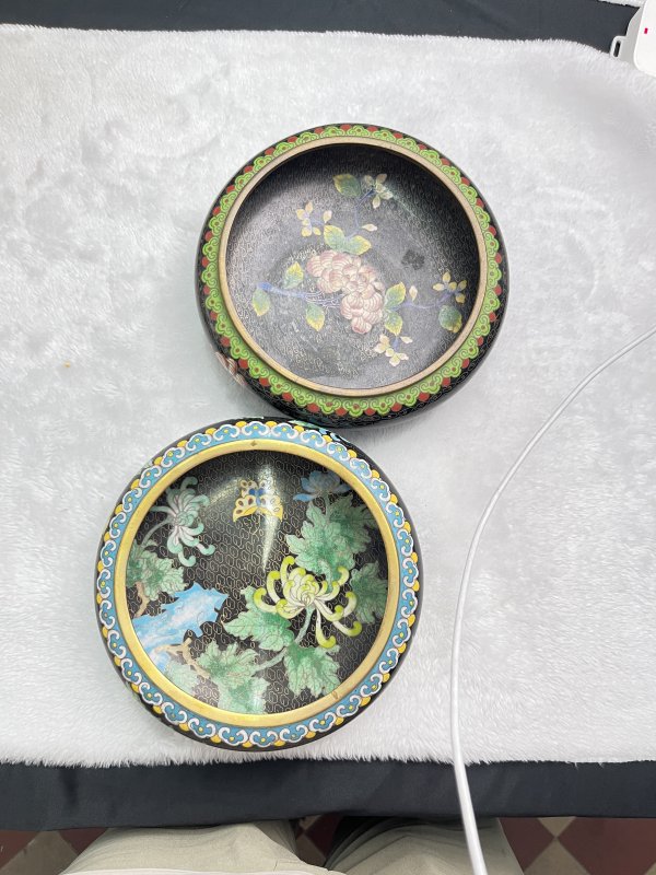 景泰蓝花卉纹洗一组 - 图2