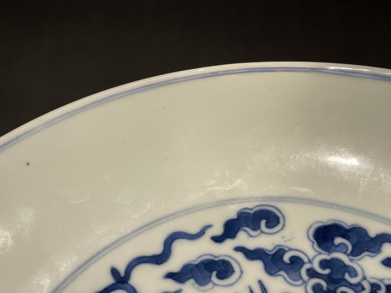 清光绪 青花对头凤纹盘 - 图5