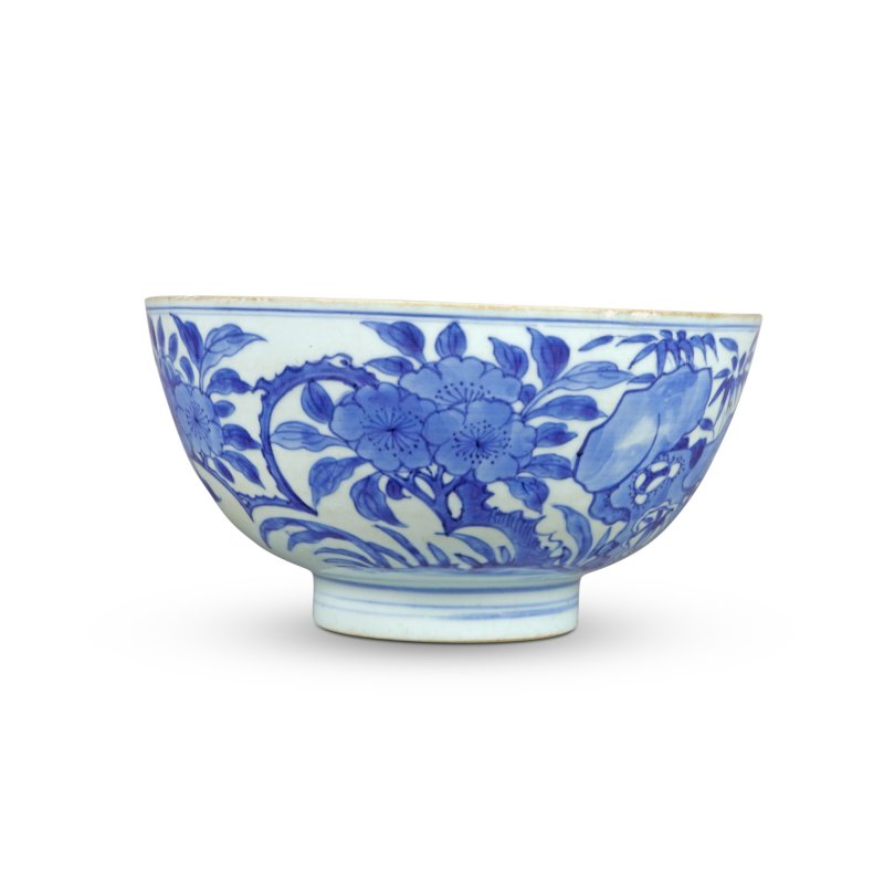 清順治 青花花鳥圖盌 - 图4
