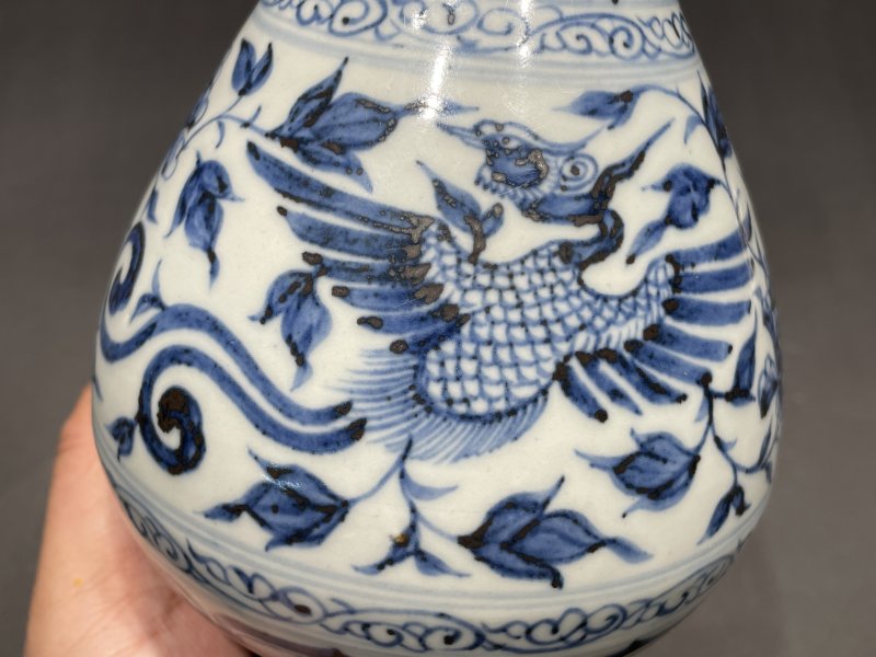 元 青花凤纹玉壶春瓶 - 图6