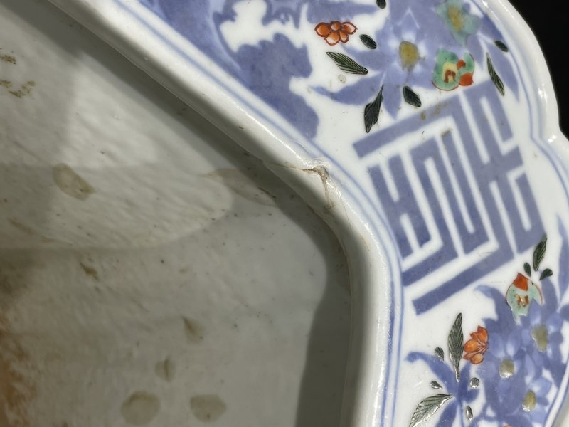 清康熙 斗彩山水人物六角棱口大花盆 - 图19