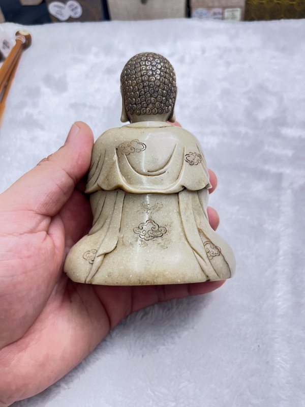 寿山石大日如来（附红木佛龛） - 图10