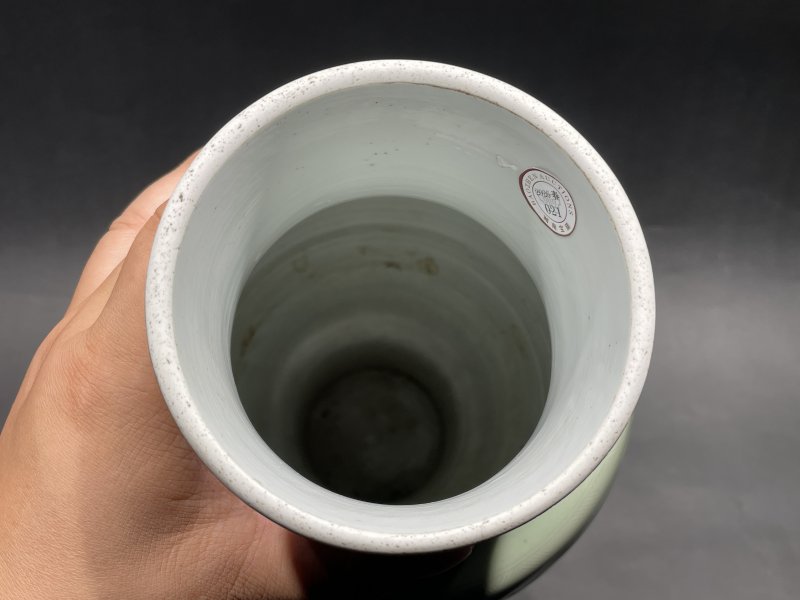 清康熙 豆青釉锥拱缠枝花卉观音尊 - 图15