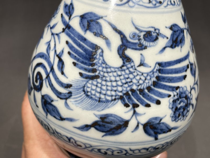 元 青花凤纹玉壶春瓶 - 图7