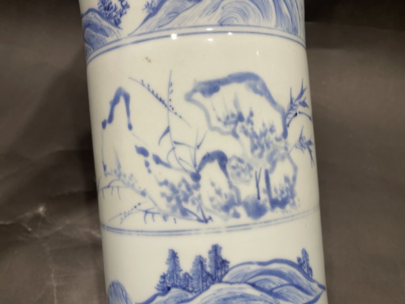 清康熙 青花蹴鞠图花觚 - 图6