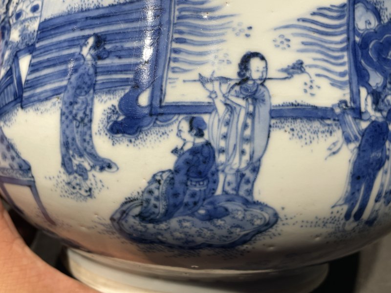 明崇祯 青花韩熙载夜宴图炉 - 图6
