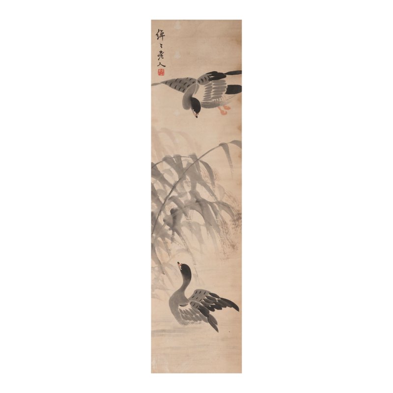 （傳）邊壽民（1684-1752） 蘆雁 淺設色紙本 立軸兩幀 | ATTRIBUTED TO BIAN SHOUMIN (1684-1752)/AFTER YUN BING - 图3