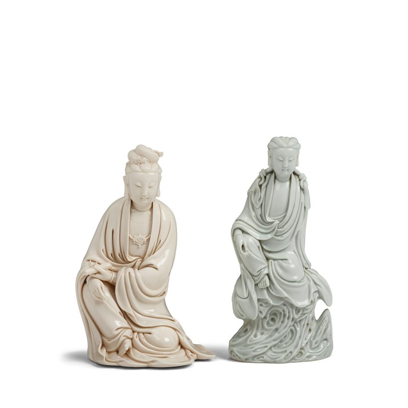 二十世紀 德化觀音坐像兩件 | TWO DEHUA FIGURES OF SEATED GUANYIN - 图4