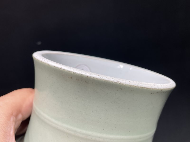 清康熙 豆青釉锥拱缠枝花卉观音尊 - 图17