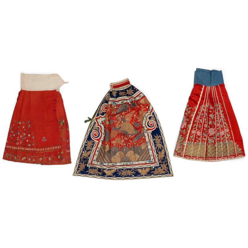 晚清至二十世紀 刺綉絲綢馬面裙兩件 及 披風一件 | THREE EMBROIDERED GARMENTS - 图4