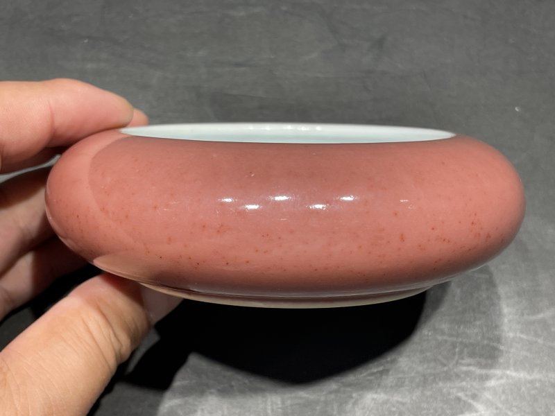 清康熙 豇豆红镗锣洗 - 图4