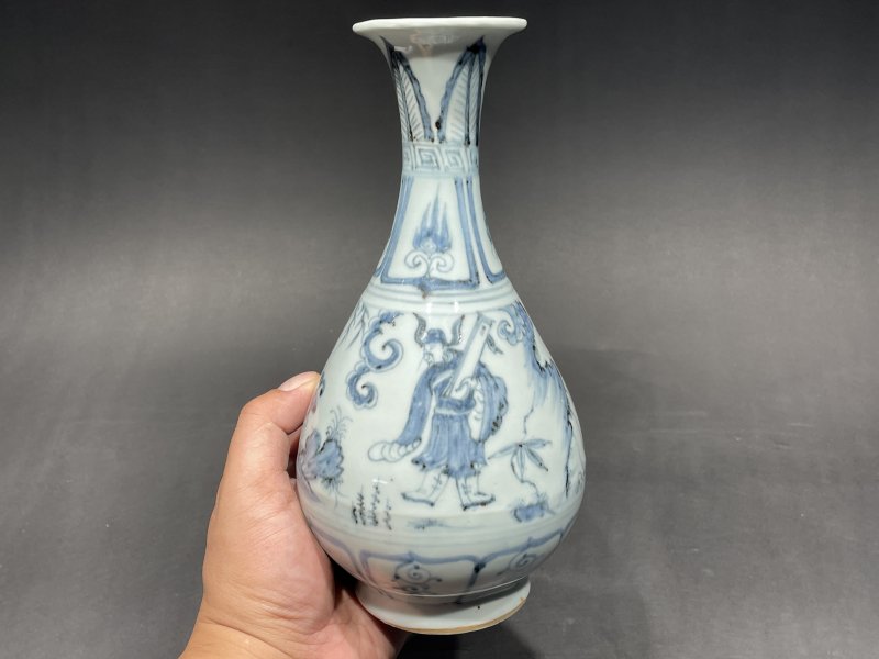 元 青花八仙人物玉壶春瓶 - 图2