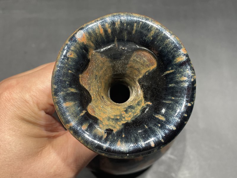 明 磁州窑鹧鸪斑黑釉玉壶春瓶 - 图9