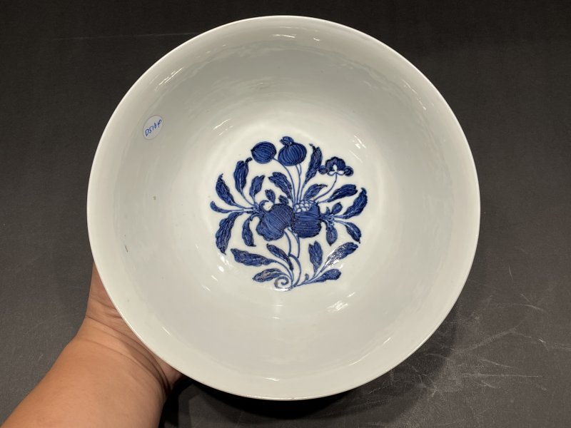 清康熙 仿宣窑青花折枝花纹纹碗 - 图9