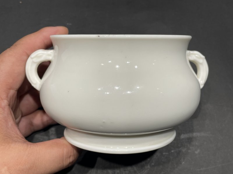 明晚期 德化丁水奇珍款夔龙耳簋式炉 - 图4