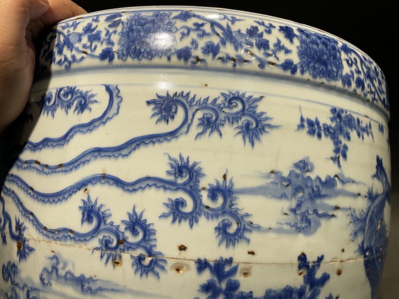明嘉靖 青花五伦图大缸 - 图9