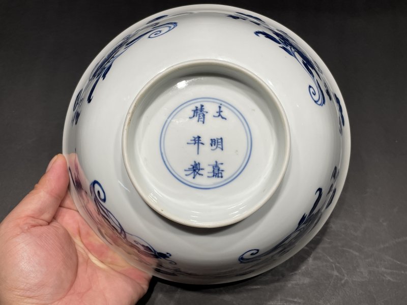 清康熙 仿宣窑青花折枝花纹纹碗 - 图11