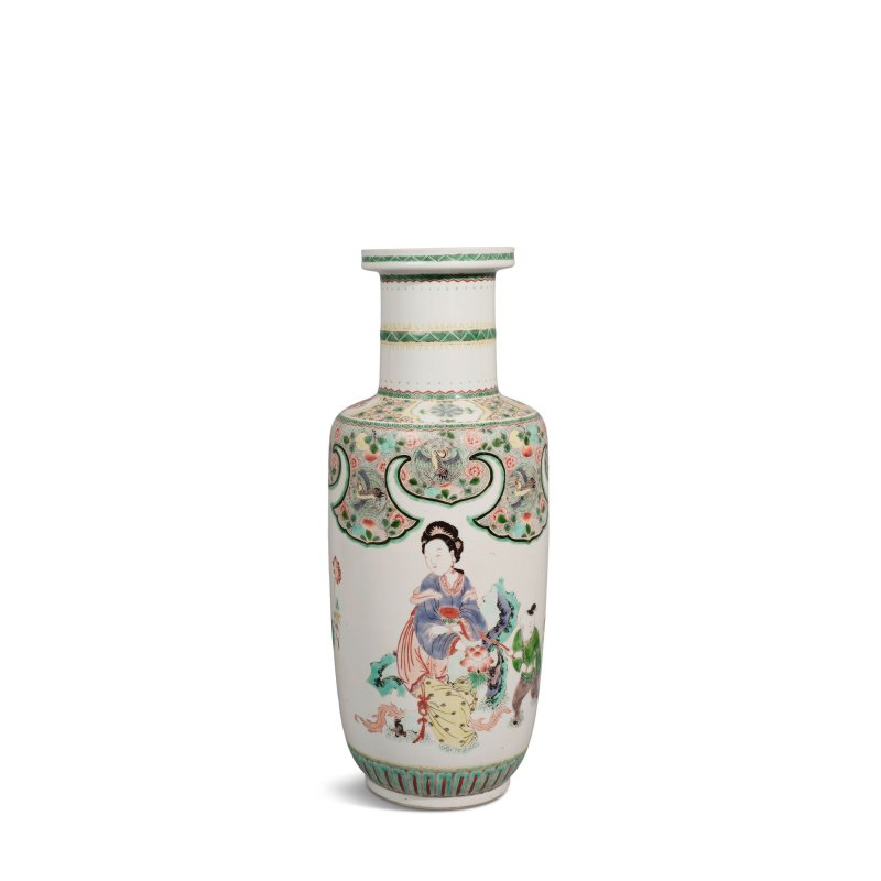 十九世紀 五彩嬰戯圖棒槌瓶 | A FAMILLE-VERTE 'FIGURAL' VASE - 图2