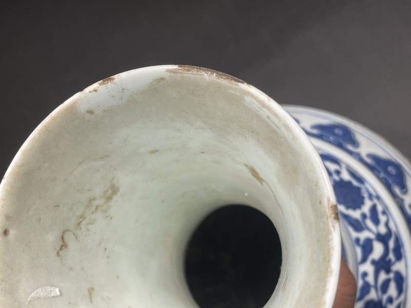 清光绪 青花缠枝莲纹赏瓶 - 图13
