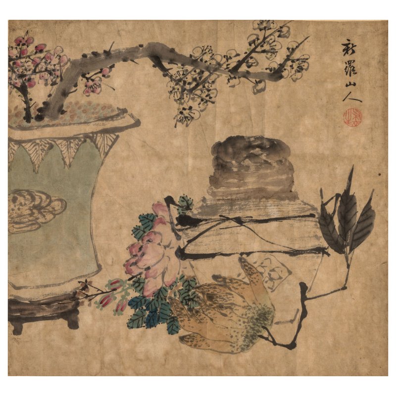 （款）華喦 花鳥 設色紙本 冊頁鏡心四幀 | AFTER HUA YAN - 图4
