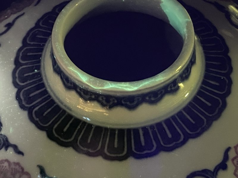 清乾隆 青花釉里红缠枝花卉纹梅瓶 - 图14