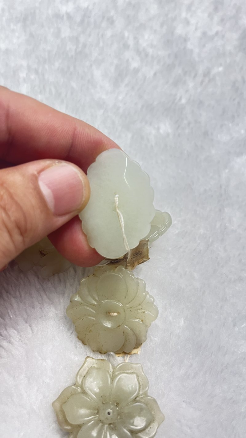 和田玉花卉形帽花一组 - 图9
