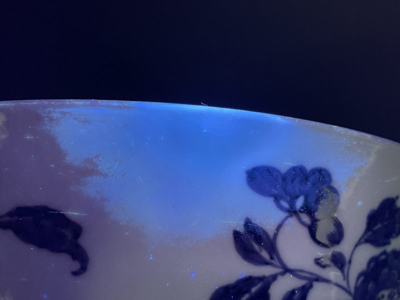 清康熙 仿宣窑青花折枝花纹纹碗 - 图13