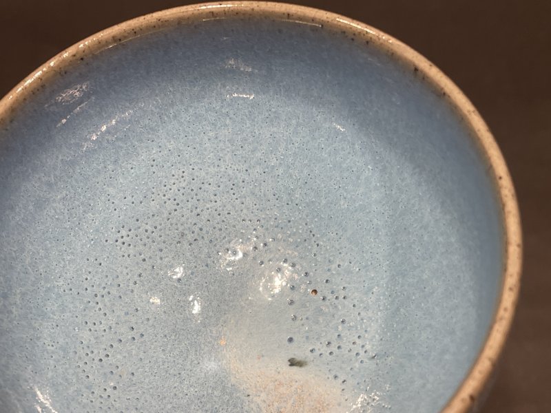 明 钧窑天青釉鸡心盏 - 图7