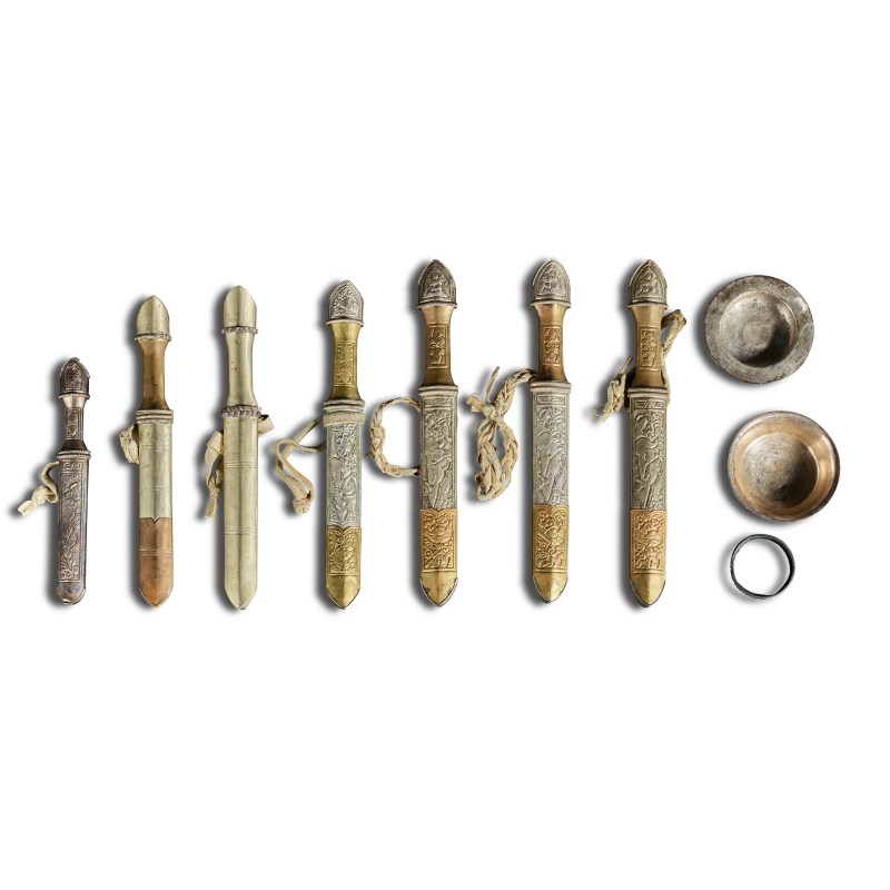 A group of knives and ritual objects, Tibet or Nepal, 18th century and later