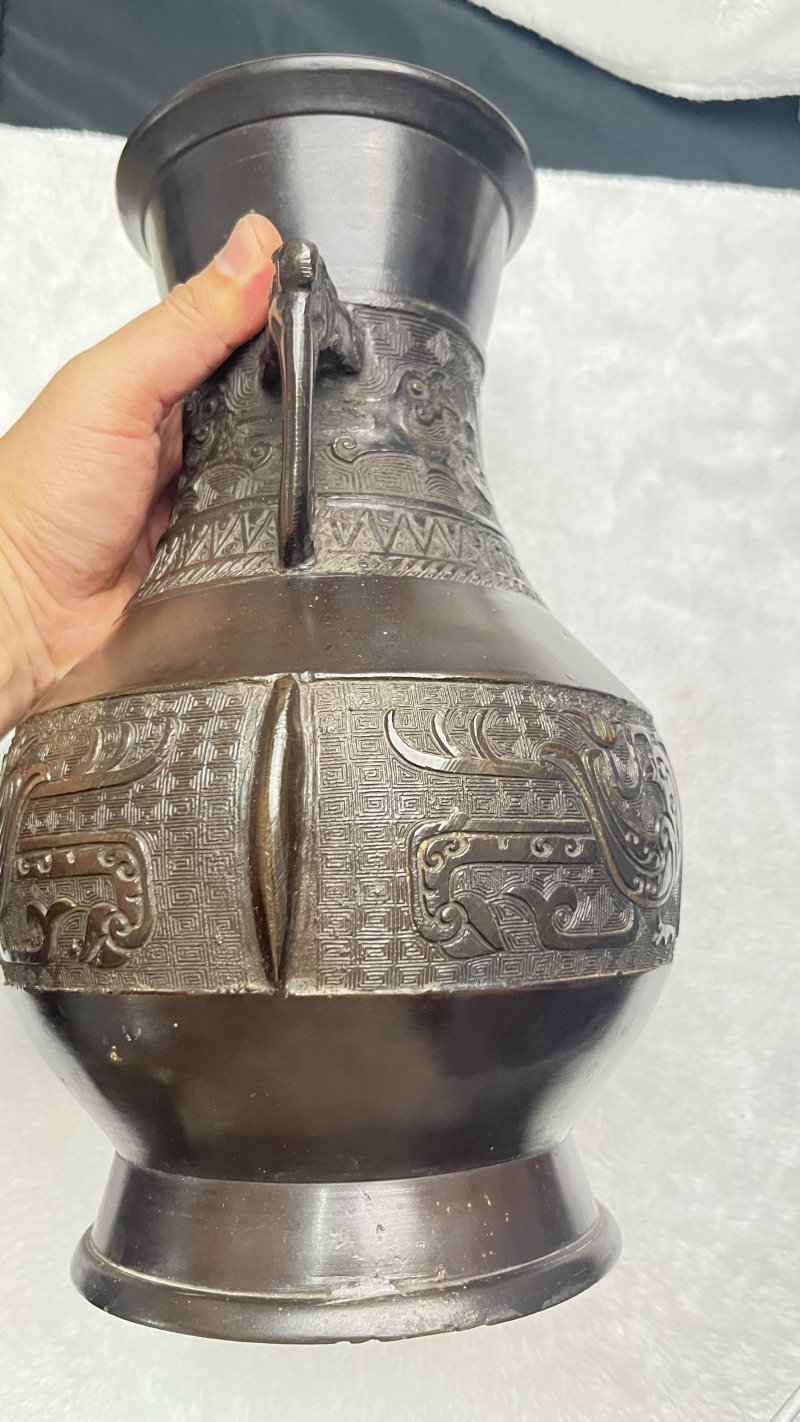 铜错金凤鸟纹双耳瓶 - 图3