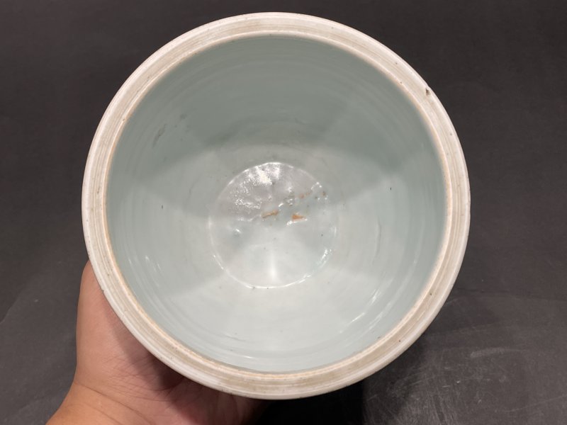 明崇祯 青花童子牧牛图小案缸 - 图9