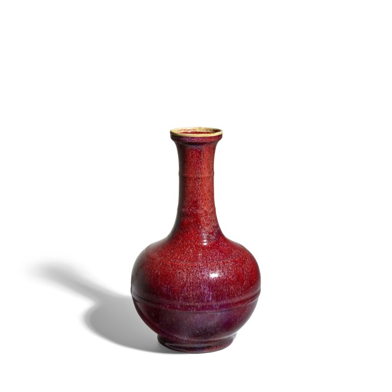 十八/十九世紀 爐鈞釉盤口弦紋長頸瓶 | A FLAMBÉ-GLAZED LONG-NECK VASE - 图3