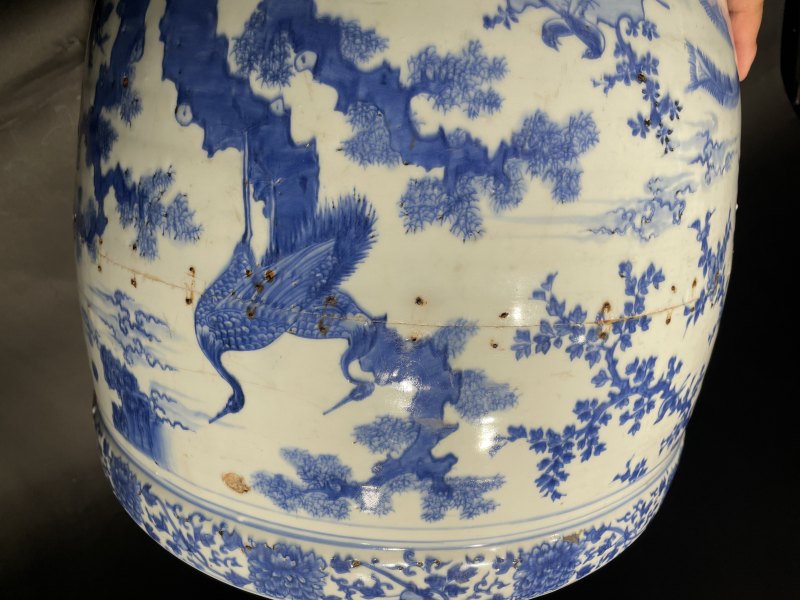 明嘉靖 青花五伦图大缸 - 图13