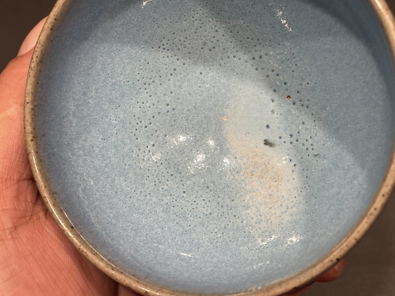 明 钧窑天青釉鸡心盏 - 图8