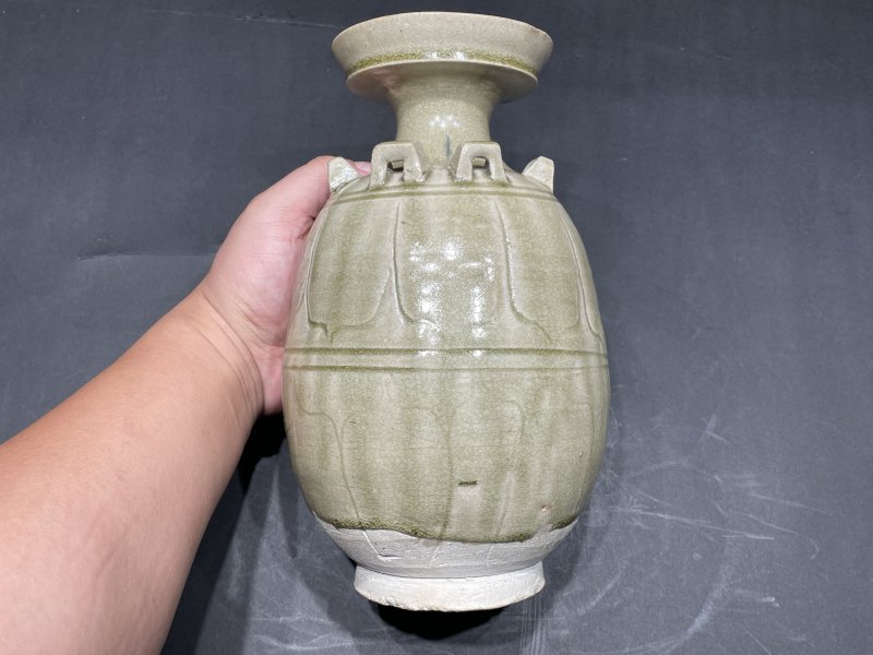 明 象州窑六系盘口壶（刻莲瓣） - 图4