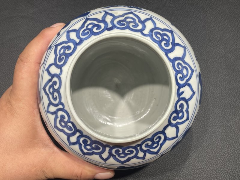 明嘉靖 青花岁寒三友图罐 - 图6