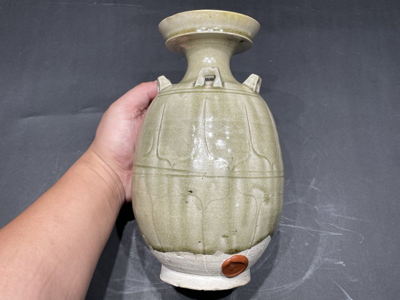 明 象州窑六系盘口壶（刻莲瓣） - 图5