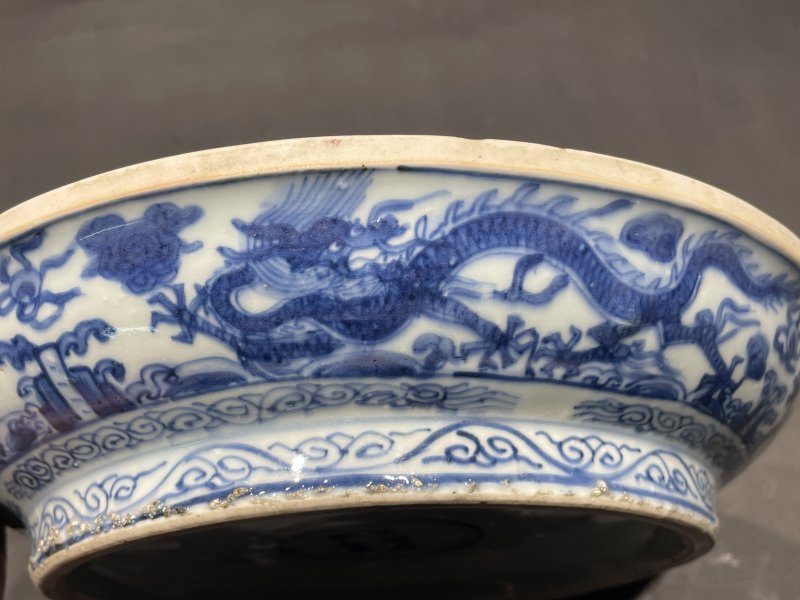 明万历 青花瑞兽纹格盘 - 图10