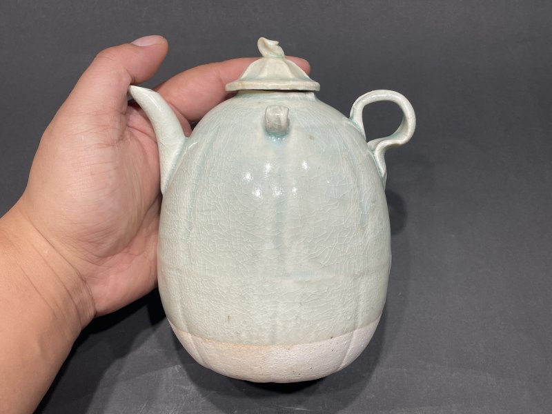 明 湖田窑瓜棱水注 - 图2