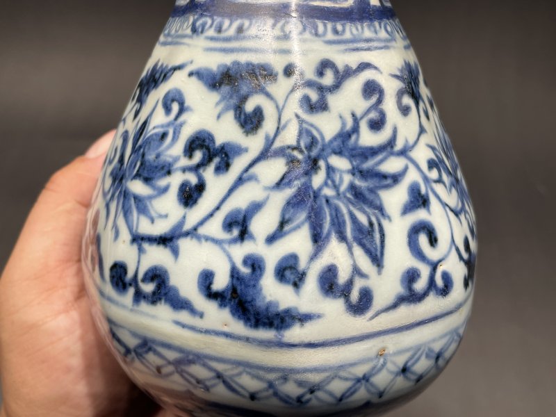 元 青花缠枝莲八方玉壶春瓶 - 图6