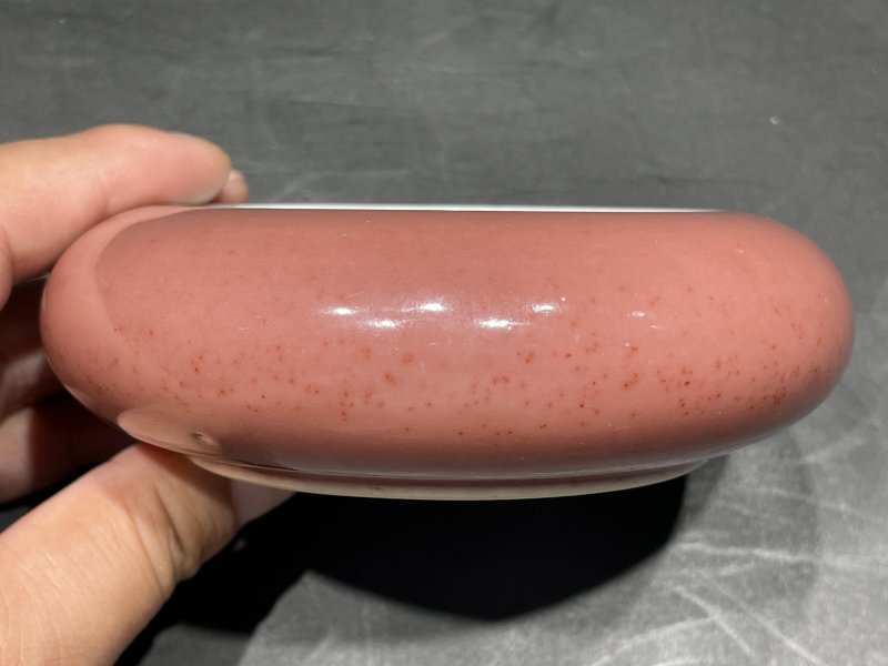 清康熙 豇豆红镗锣洗 - 图5