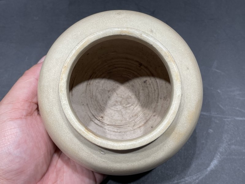 明 巩县窑白釉黄釉围棋罐一对 - 图7