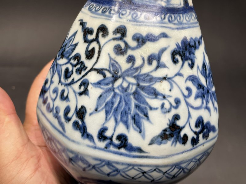 元 青花缠枝莲八方玉壶春瓶 - 图7