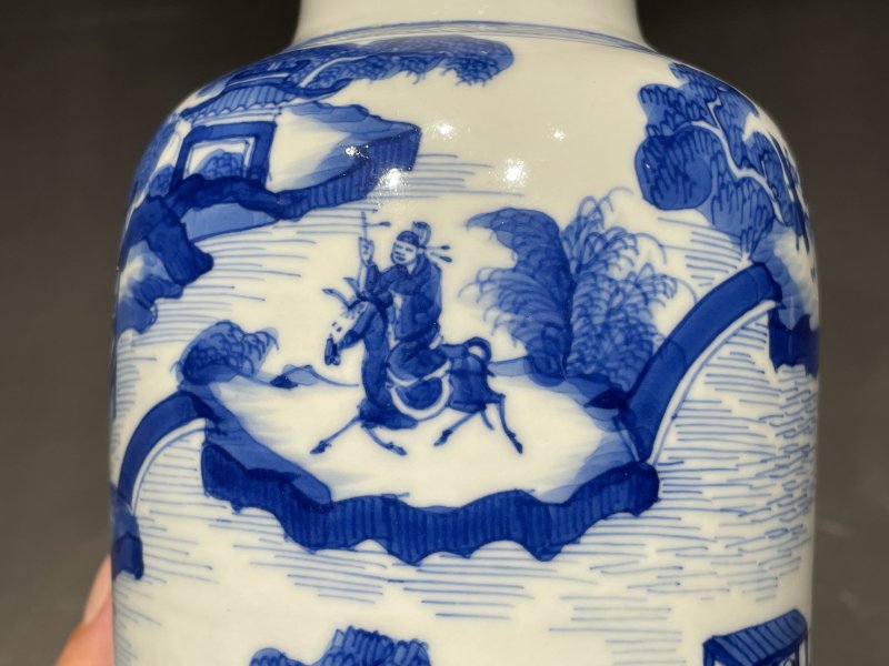 清康熙 青花“西湖十景”图棒槌瓶 - 图9
