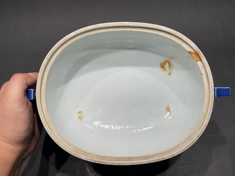 清光绪 霁蓝釉模印夔龙纹簋 - 图13