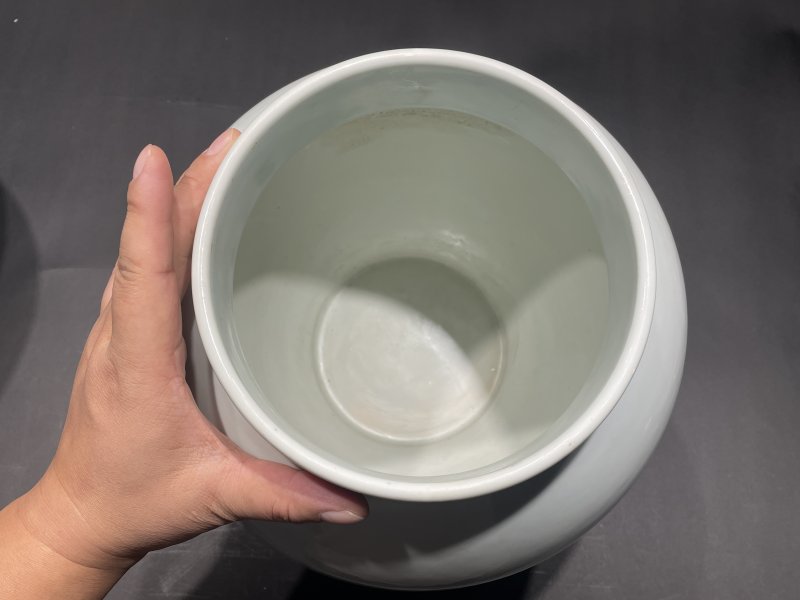 清晚期 青釉荷叶罐一对 - 图10