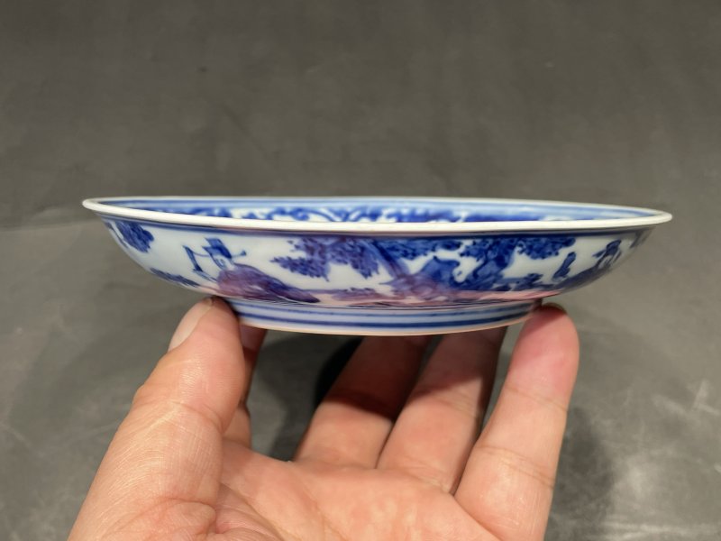 明嘉靖 青花外青花高仕内穿花凤纹盘 - 图6