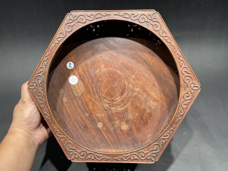 清早期 黄花梨透雕龙纹缸座 - 图9